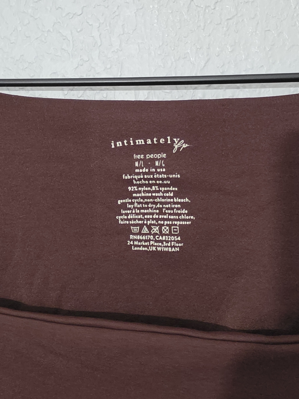 Intimately Free People Clean Lines Long Sleeve Top Chocolate/Merlot Women M/L - Picture 4 of 7